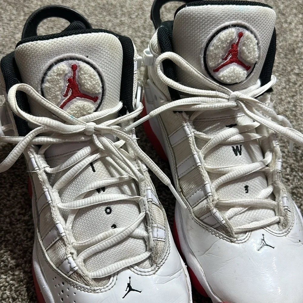 Nike air Jordan 6 Rings white University red black 6.5Y